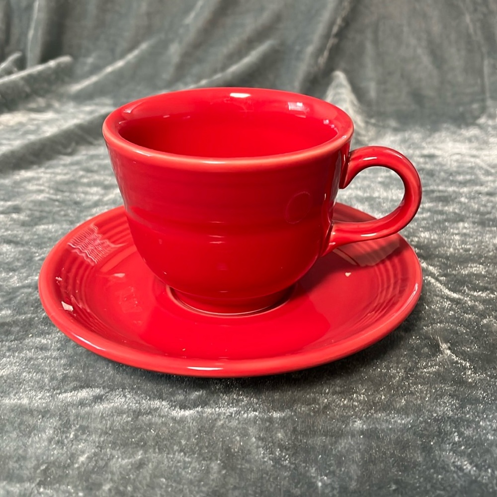 Fiesta Fiestaware Cup and Saucer Set Red